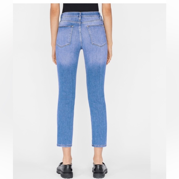 FRAME Le High Straight Jeans in Laskey Rips Size 29 - Picture 2 of 10